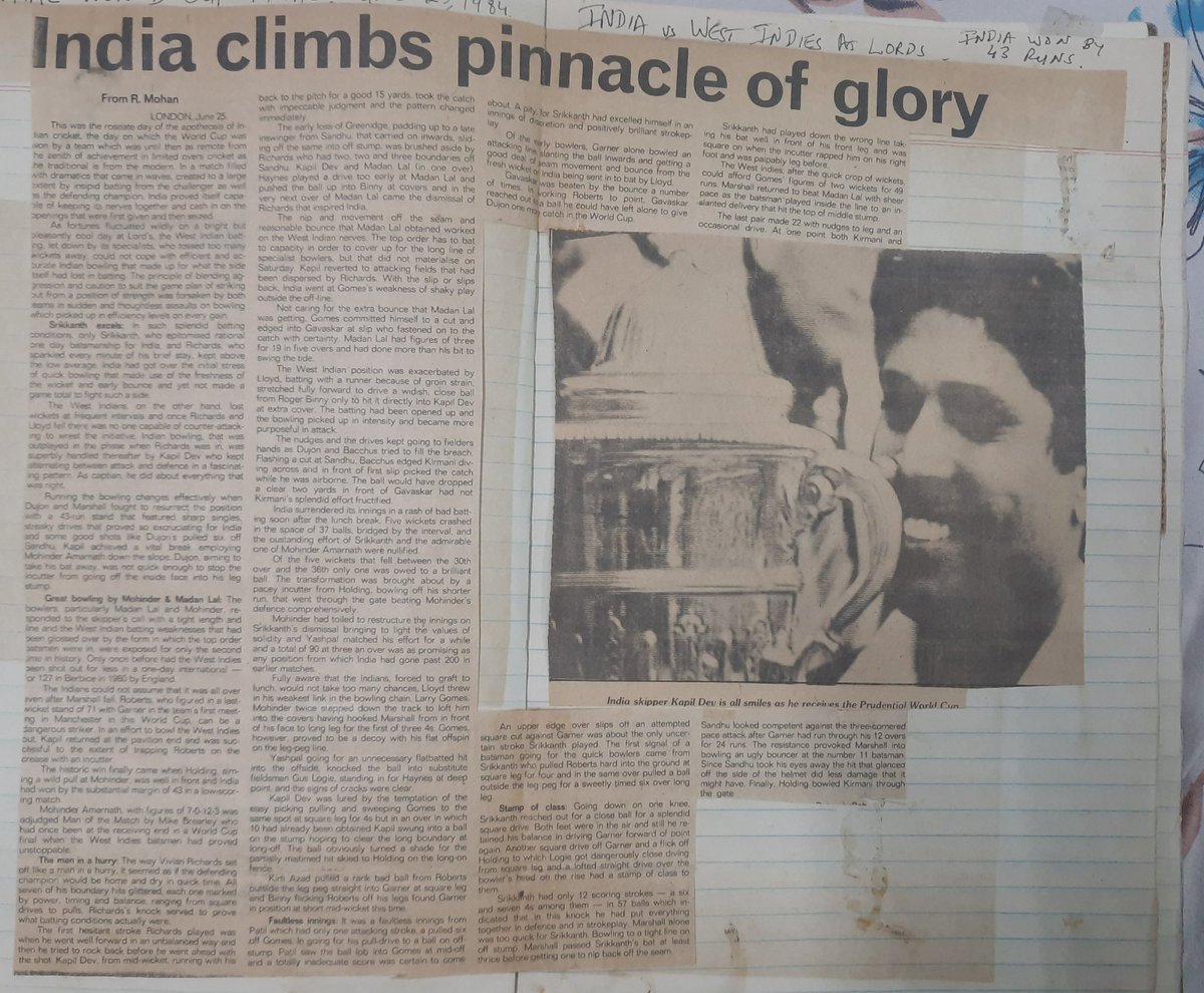 <a href="/ramaswamy_mohan/">ramaswamy mohan</a> Remembering with a sense of awe, joy and appreciation this epic day in the history of Indian sport 42 years ago