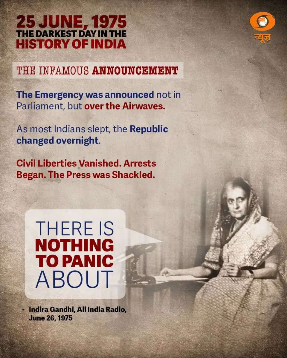 50 yrs since the Emergency darkened India. Civil liberties were suspended, elections delayed. That reminds the price paid  to safeguard our Constitution today. #Emergency1975 #ತುರ್ತುಪರಿಸ್ಥಿತಿ50