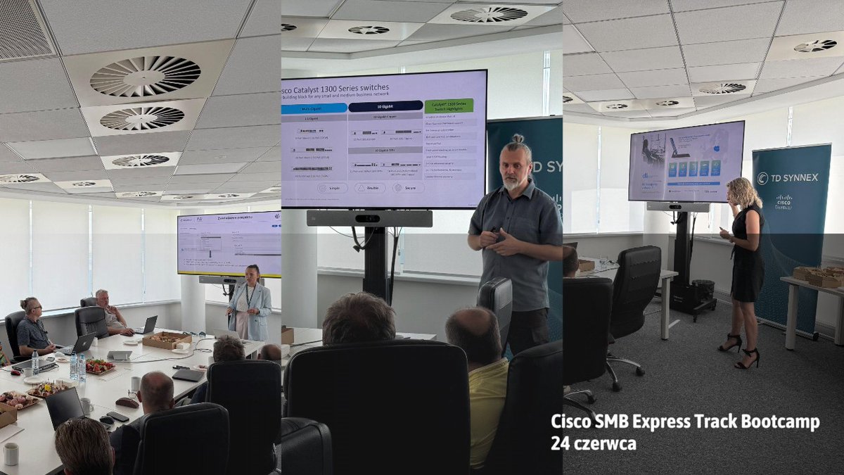 TDSYNNEXPL's tweet image. #Cisco #SMBExpressTrackBootcamp w #TDSYNNEX to był dzień pełen konkretów 💡 #Sieci, #bezpieczeństwo, #Meraki, #Webex, #licencjonowanie, a do tego jak działa program #SelectPartner i co daje współpraca z Cisco w #MŚP. Dziękujemy wszystkim za udział! ☕

#CiscoSMB #cybersecurity