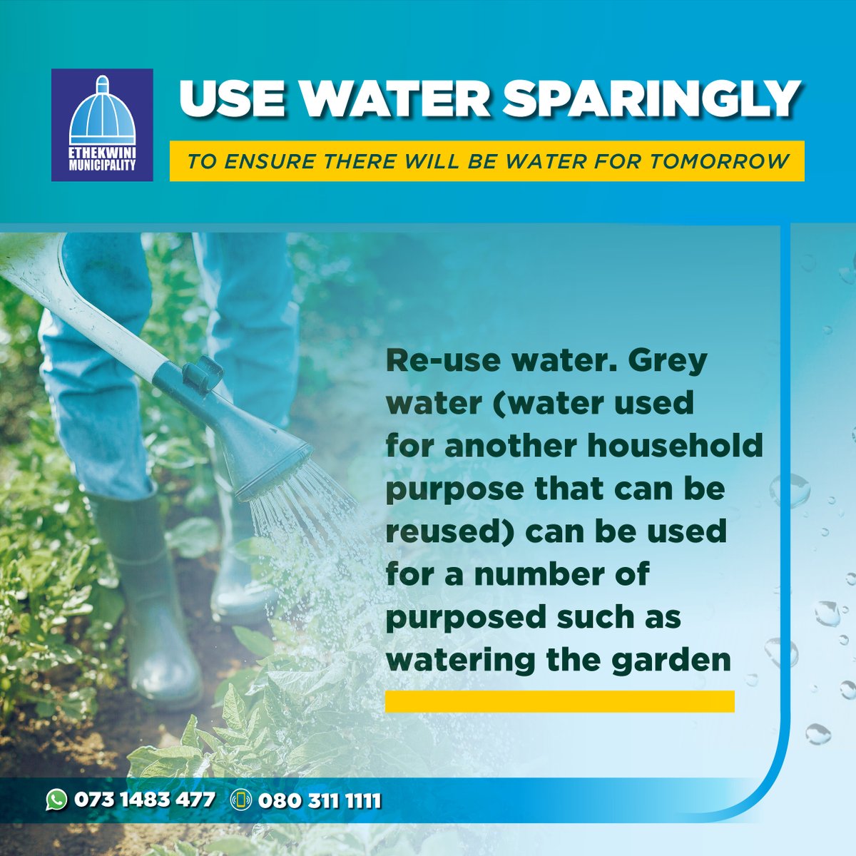 eThekwiniM's tweet photo. #UseWaterSparingly
#MasongeAmanzi https://t.co/DjtEZJQZi8