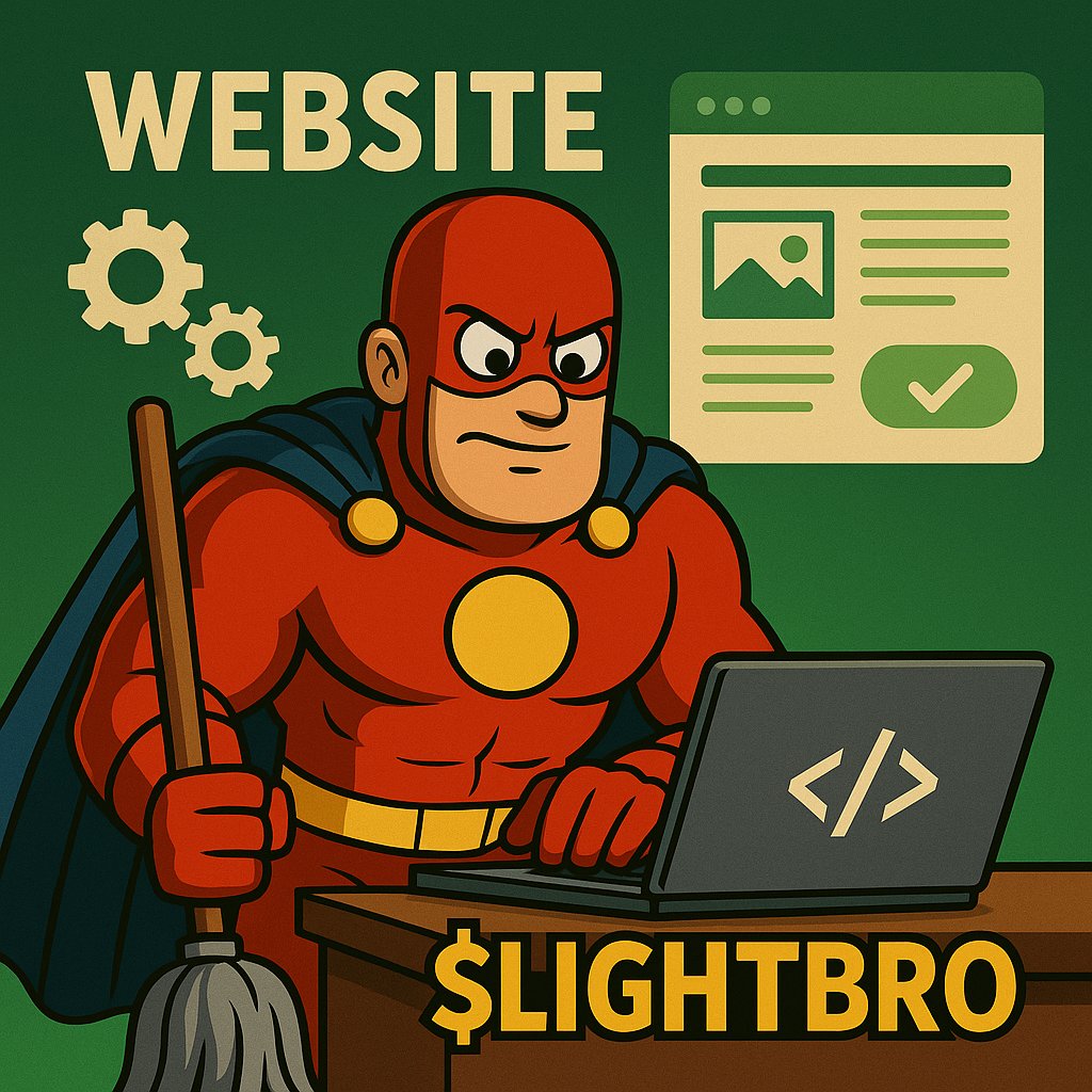 LightbroSOL's tweet photo. $lightbro is just getting started.
Website loading… ⚙️
Telegram group brewing… ☕️
The cleanup is going global — and you're early.
Stay sharp. Lightbro never mops alone.
#Solana #Crypto #Lightbro #MemeToken https://t.co/oMiQFEozvB