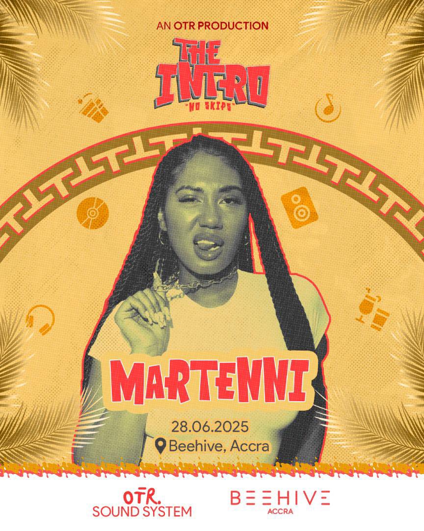 OnTheRecord_GH's tweet photo. 🚨 Excited for @martennimusic up on the #OTRSoundSystem stage this Saturday!
Turn up to @BeehiveAccra fot #TheIntro from 8PM for back to back fun & bangers with #NoSkips 🔥 https://t.co/7oApuVm8O6