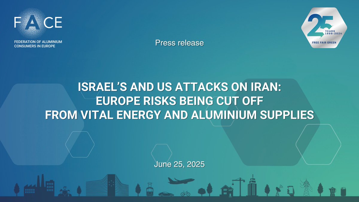 The #Iranian parliament has voted in favour of the closure of the #StraitofOrmuz. A cease-fire has been announced by President Trump but the situation remains uncertain. #FACE urges the #EU to review all policies related to our supplies of #aluminium👉🏼 face-aluminium.com/israels-and-us…