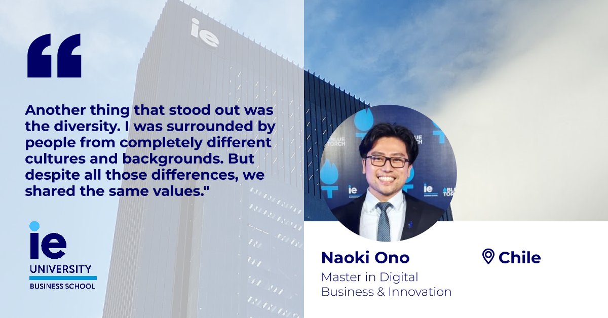 Naoki Ono, from Chile, used the Master in Digital Business &amp; Innovation at IE University to pivot from PwC to Globant. Now he works with British Airways and plans to launch his own startup. 

Read his story: ie.edu/business-schoo…