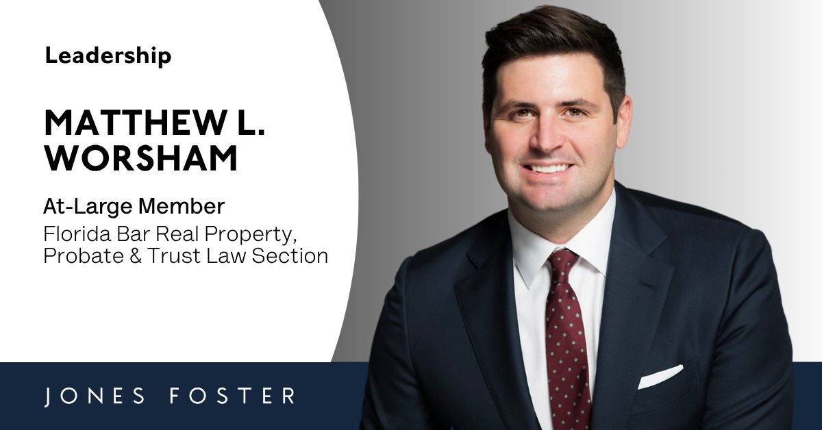 Congrats to Matthew Worsham on being appointed an At-Large Member of FLRPPTL’s Probate &amp; Trust Law Division! He’ll represent the 19th Circuit on the RPPTL Executive Council.

Learn more: bit.ly/4lrfaf0

#PartnersInProgress #FloridaBar #RPPTL #TrustsandEstates