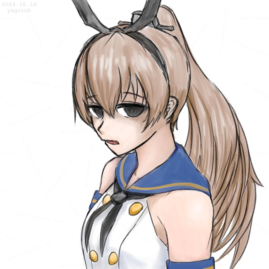 島風(艦隊これくしょん) 「#このタグを見た人はめっちゃキレてる女の子を貼って」|yagitch（やぎっち）6/28神戸-石畳16のイラスト