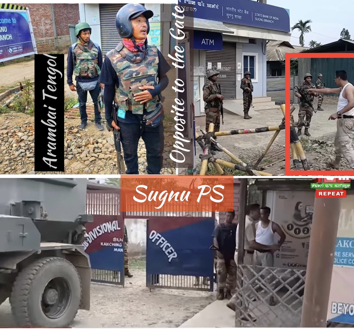FlorenceGuite_'s tweet photo. #Manipur
Not shocked, not surprised. These are Arambai terrorists gathered outside Sugnu @manipur_police gate. They burned homes earlier with police collusion as @official_dgar looked on. Now they’re back to burn more Kuki villages. The complicity is criminal @RajBhavManipur https://t.co/MmvlljKJry