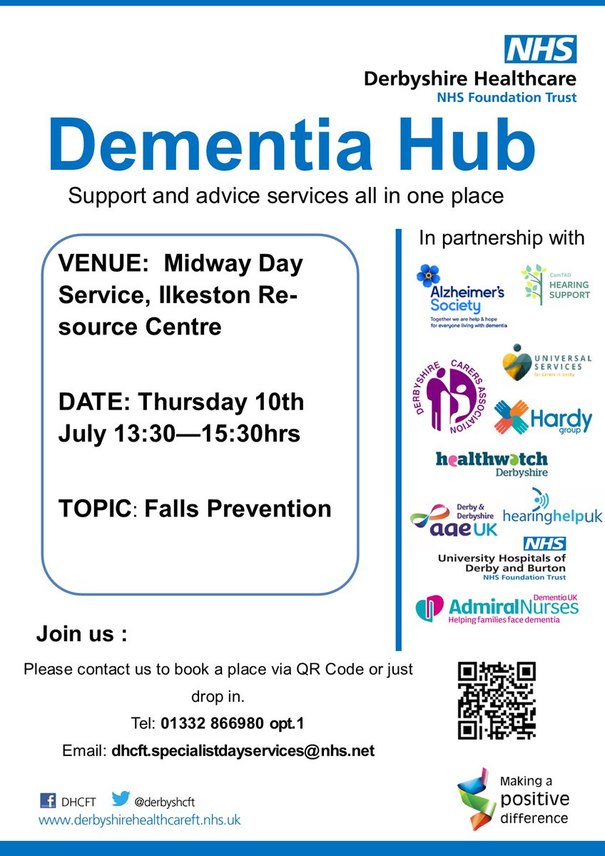 Our Carer Support Worker will be at the Dementia Hub event in Ilkeston, ready to chat all things Carers! 

📅Thursday 10th July 2025

🕓1.30pm to 3.30pm

📍Ilkeston Resource Centre/Midway Day Hospital, Heanor Road, DE7 8LN

📞To book contact Tel: 01332 866980 opt.1