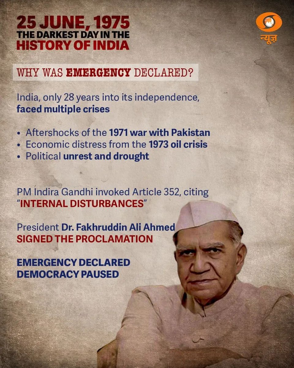 On this 50th anniversary of the Emergency, let’s salute the unsung heroes who resisted oppression and restored democracy in 1977. #Emergency1975 #ತುರ್ತುಪರಿಸ್ಥಿತಿ50