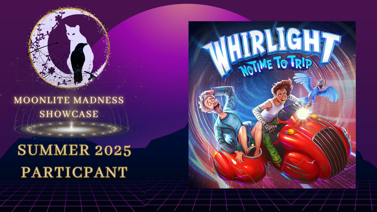 whirlightgame's tweet image. We're thrilled to announce that Whirlight – No Time To Trip is joining the #MoonliteMadnessShowcase hosted by @NeverMoreNiche! 🌙✨
Tune in this Thursday at 4 PM PDT on YouTube
Watch it here 👉 youtube.com/channel/UCDt1n…
You won’t want to miss it!
#IndieGames #WishlistWednesday