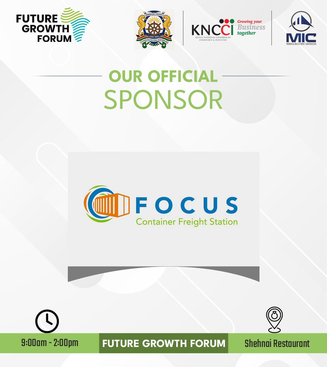 FutureGrowForum's tweet photo. Future Growth Forum is honored to welcome Focus Container Freight Station as a proud sponsor of the Mombasa Halal Workshop, taking place on 26th June at Shehnai Restaurant.

Together, we champion ethical and Shariah-compliant growth. @FocusCFS 

#Halal #FutureGrowth #Mombasa https://t.co/RjUrWP3366