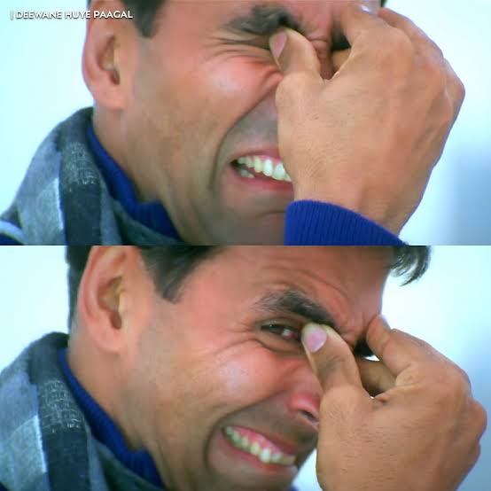 Muskaansinhaa's tweet photo. Me when sad bollywood songs with dramatic dhimtana balle balle beats play:

#genre #sadsong #bollywoodsong #bollywood #emranhashmi #akshaykumar #kk #music #meme https://t.co/J8bCj3k9Nj
