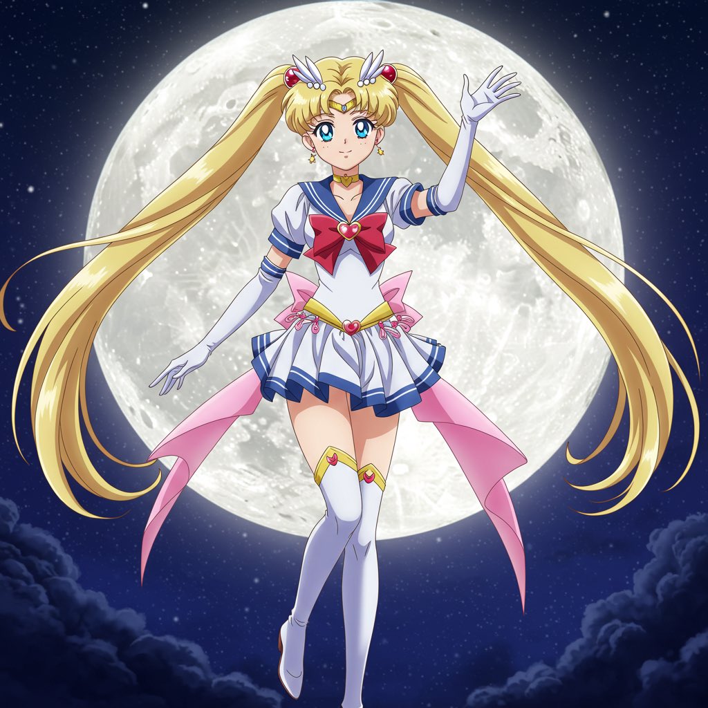 manabi_ai_'s tweet photo. 🌙「月に代わってAIがあなたをサポート！」
最新AIは副業も仕事も時短革命中。
セーラームーン並みに強力な味方を、あなたも手に入れて！
#AI副業 #AIトレンド #セーラームーン
🔻これを生成したプロンプトはコメント欄 https://t.co/rF2v5buvIu