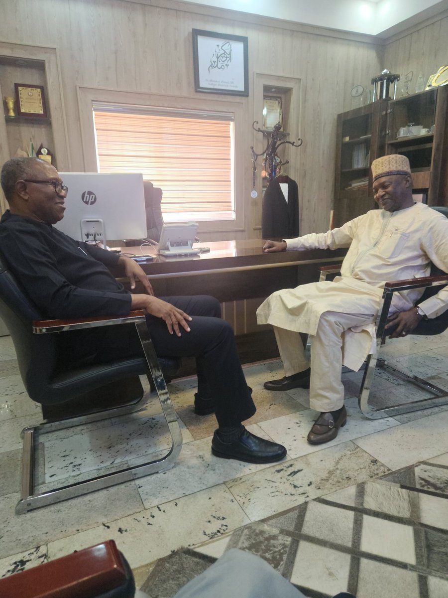 YunusaTanko's tweet photo. Today the 25th of June 2025 the Obidient Movement has attracted another senior member into the Obidient Movement. His Exellency Peter Obi was at the office of Hon Abubakar Malami SAN Attorney General of the Federation and Minister of justice (2015 -2023) . 

This is in his continuation of bridge building and  emancipating the Nigerian people from Hunger and Disdain. 

A New Nigeria is POssible
@NanaKazaure
@Morris_Monye
@sssuleiko