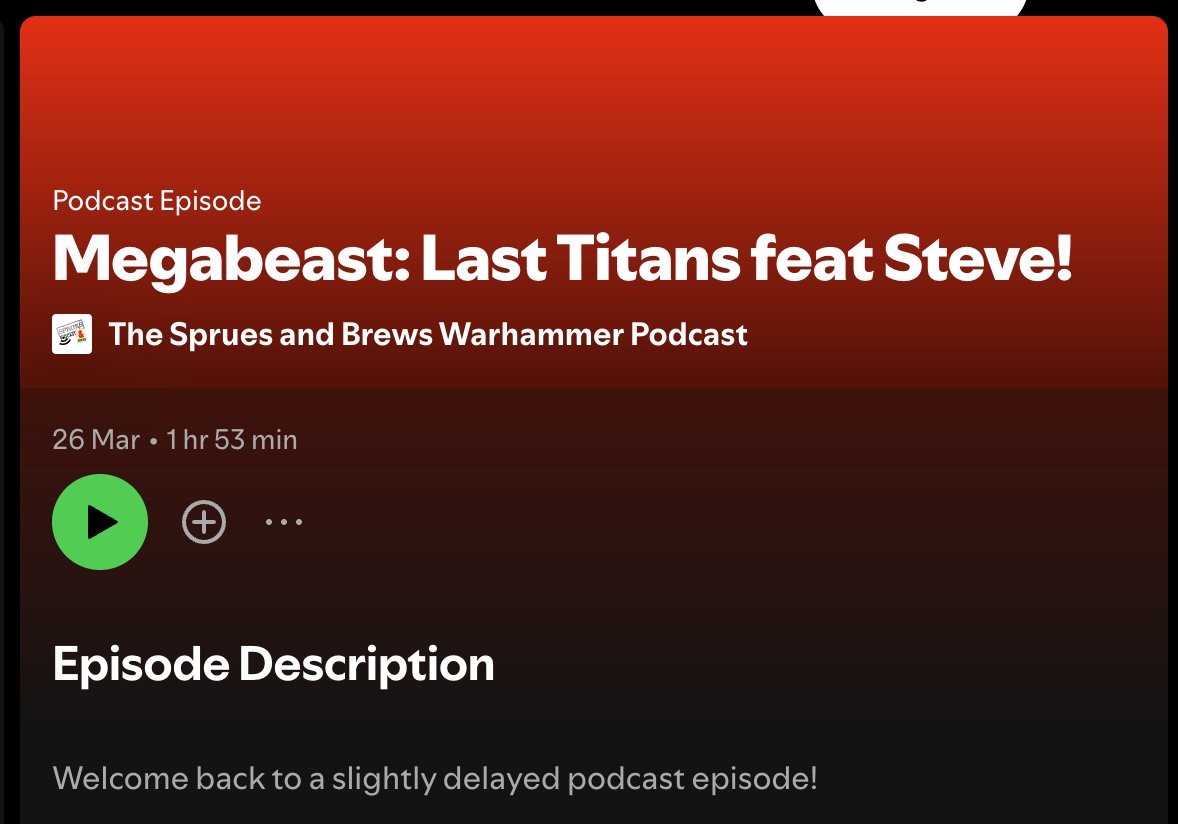 Heard me talk about Megabeast: Last Titans with the crew <a href="/spruesandbrews/">Sprues & Brews</a> on their podcast!
spruesandbrews.com/2025/03/26/pod…
#dinosaurs #tabletopgames #gamingwithdinosaurs