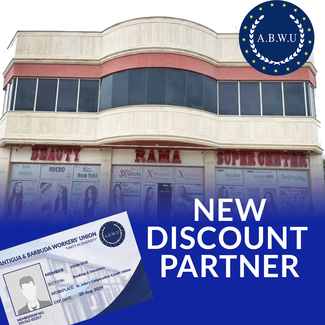 abwu268's tweet image. ABWU Partners with Beauty Rama Super Centre (Old Parham Road) to Offer Exclusive Discounts to Union Members. READ MORE >>> abwunion.com/press-releases…