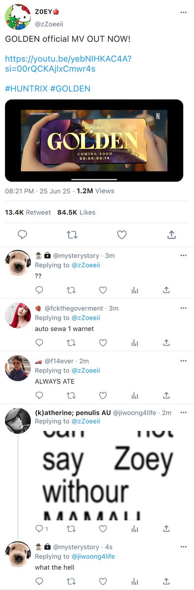 P4RTYF0RU's tweet image. ‘GOLDEN’ alternative universe (au) #zoeystery #KPOPDEMONHUNTERS