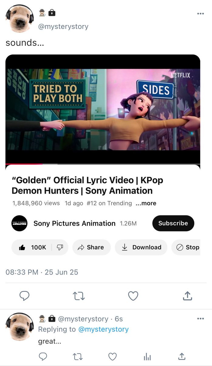 P4RTYF0RU's tweet image. ‘GOLDEN’ alternative universe (au) #zoeystery #KPOPDEMONHUNTERS