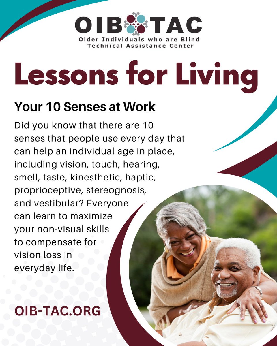 MS State NRTC (@msu_nrtc) on Twitter photo Did you know that there are 10 senses that people use every day that can help an individual age in place, including vision, touch, hearing, smell, taste, kinesthetic, haptic, proprioceptive, stereognosis, and vestibular? Learn more about vision loss here: tinyurl.com/lessonsforlivi… Did you know that there are 10 senses that people use every day that can help an individual age in place, including vision, touch, hearing, smell, taste, kinesthetic, haptic, proprioceptive, stereognosis, and vestibular? Learn more about vision loss here: tinyurl.com/lessonsforlivi…