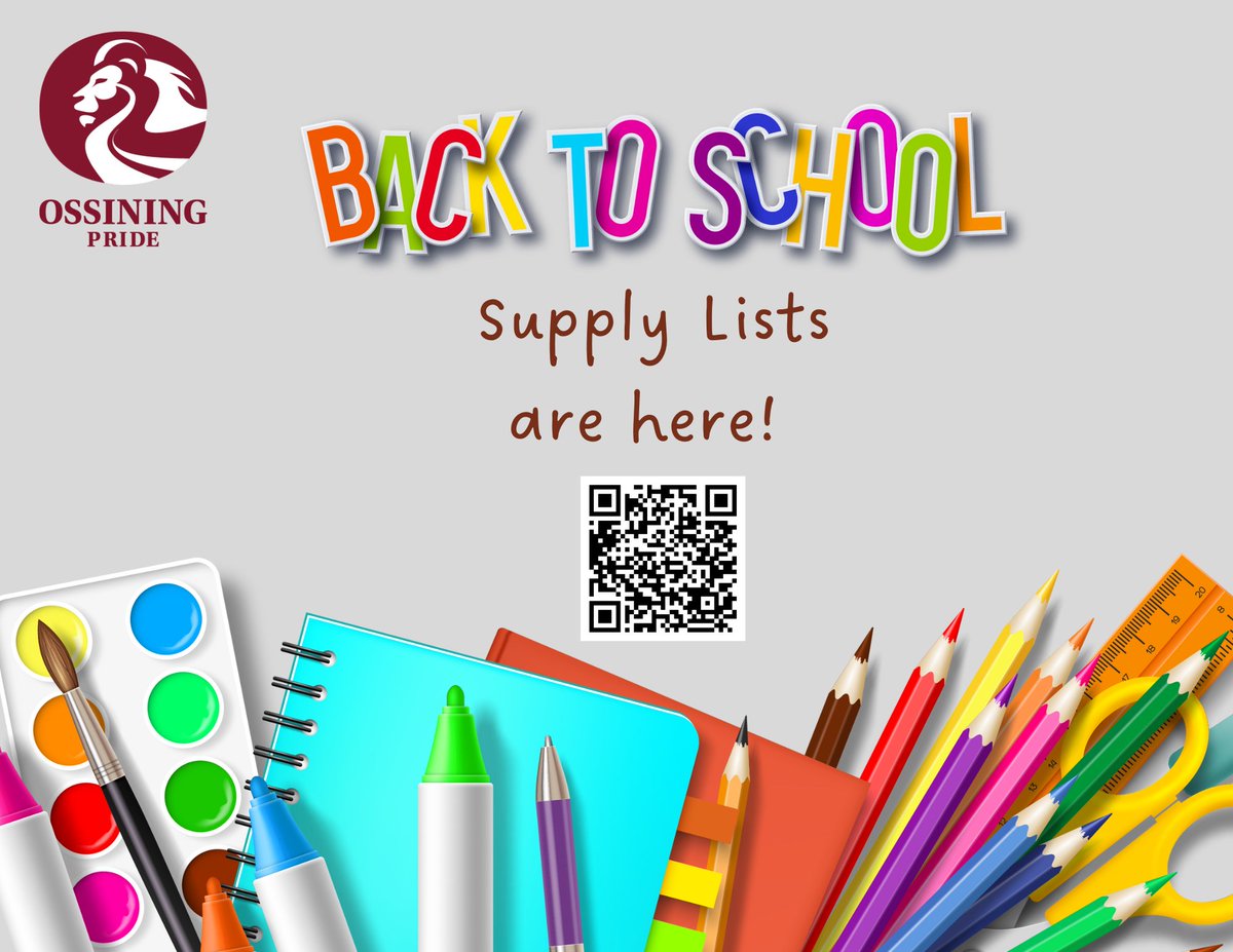 Ossining UFSD (@ossiningschools) on Twitter photo 📚✏️ Get a Head Start! ✏️📚
School supply lists are officially available! 
💡 Be ready for a smooth back-to-school season!
Check out your school's list today here- ossiningufsd.org/district/backt… #opride 📚✏️ Get a Head Start! ✏️📚
School supply lists are officially available! 
💡 Be ready for a smooth back-to-school season!
Check out your school's list today here- ossiningufsd.org/district/backt… #opride