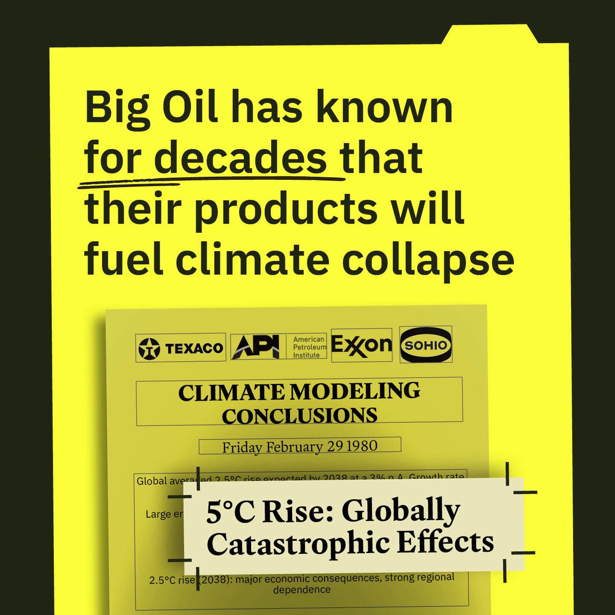 A TIMELINE OF CORRUPTION

State power has been weaponised to protect profit - including through the corrupting of law by oil &amp; arms.

Big Oil has known for decades that their products will fuel climate collapse, so they routinely fund the silencing of those who oppose them.

1/🧵