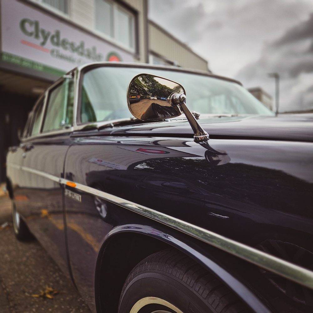 This incredible 1973 Rover P5 3.5 Litre is in the workshop today. We will be performing a wheel alignment on this classic beauty. #classiccars #vintage #vintagedesign #vintagestyle #Rover #RoverP5