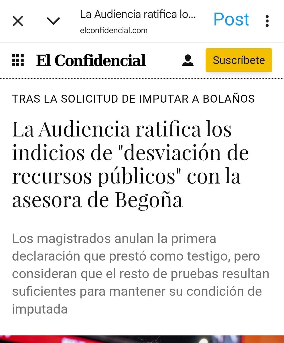 Que continúa usted imputada, señora.