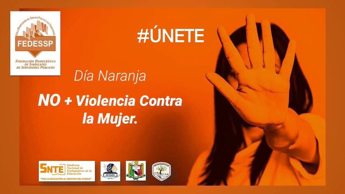 #DíaNaranja 
#UNETE
Campaña proclamada por las <a href="/ONU_es/">Naciones Unidas</a>, para generar conciencia y prevenir la violencia contra mujeres y niñas; que se manifiesta de forma física, sexual y psicológica.
<a href="/agusaviles1/">Agustín Avilés</a> <a href="/pedrojoseescar3/">pedro jose escarcega delgado</a> <a href="/censntsict/">SNTSICT</a> <a href="/marudavalos29/">Maru Dávalos</a> <a href="/mariogomezgg/">Mario  Gómez</a> <a href="/sntinegi/">SNTINEGI</a> <a href="/CNDH/">CNDH en México</a> <a href="/tin_ped/">SUnTINPed</a>