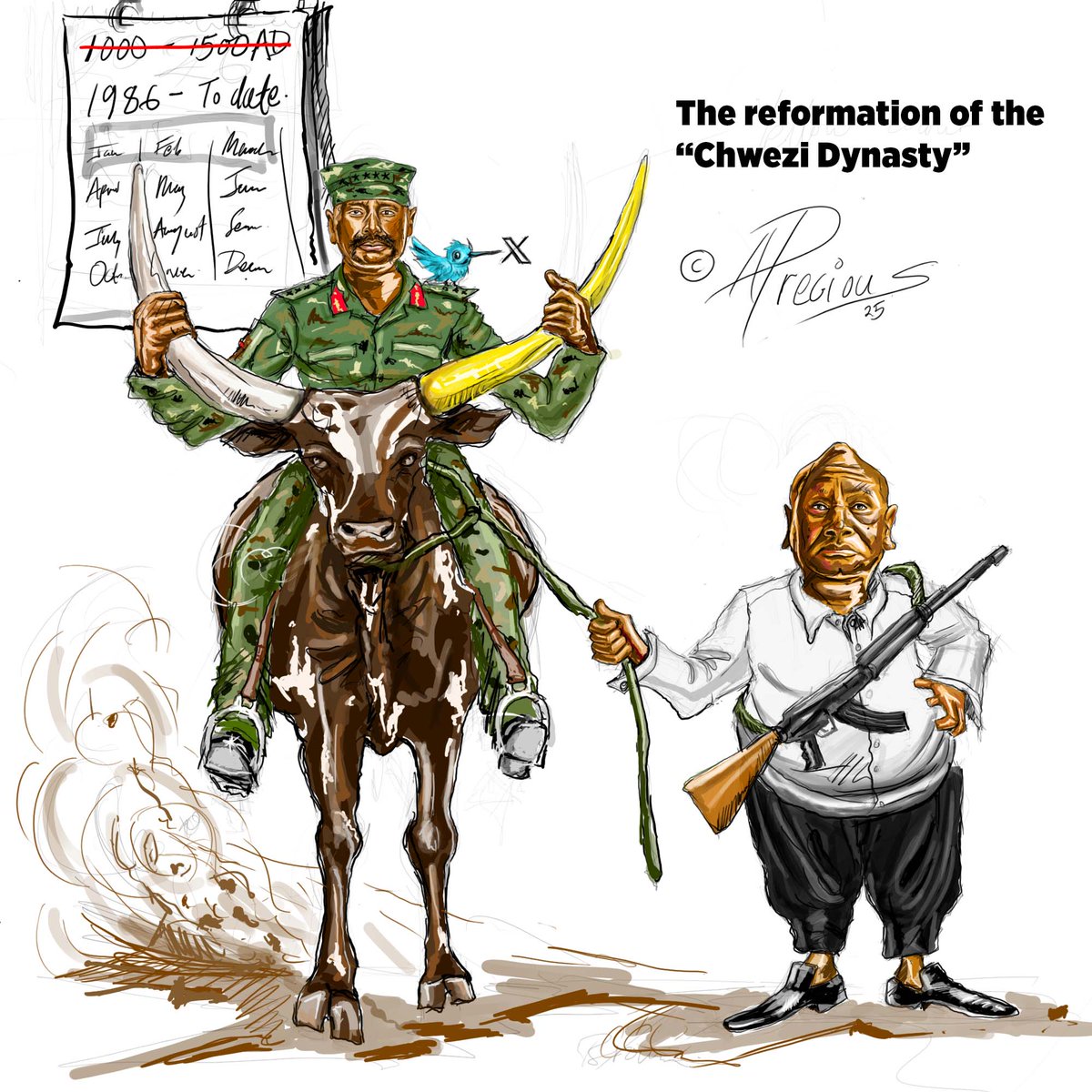 Akampurira10551's tweet image. Looks like we going back to the ancient times.

#socialcommentary #politics #satire #bahcwezi #Uganda #2026Elections #humour #viral #Trending #precious #art #illustration #relevance