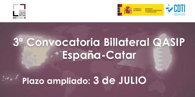 CDTI_innovacion's tweet photo. 📢 AMPLIADO el plazo de presentación de propuestas de la 3ª Convocatoria Bilateral #EspañaCatar en el marco del Programa #QASIP
🗓️ Plazo ampliado hasta el 03 de JULIO
🔸 Áreas priorizadas: #CiudadesInteligentes #Salud #TecnologíasDigitales y #Sostenibilidad
💡Gestionada por @CDTI_innovacion y @qrdicouncil, la convocatoria impulsa proyectos de I+D+i con fines civiles entre empresas de 🇪🇸 y 🇶🇦, orientados a soluciones innovadoras con potencial de mercado
🔗 + info: https://t.co/wb0ZhDFrG1
#AyudandoCrearFuturo #CooperaciónTecnológica #SmartCities