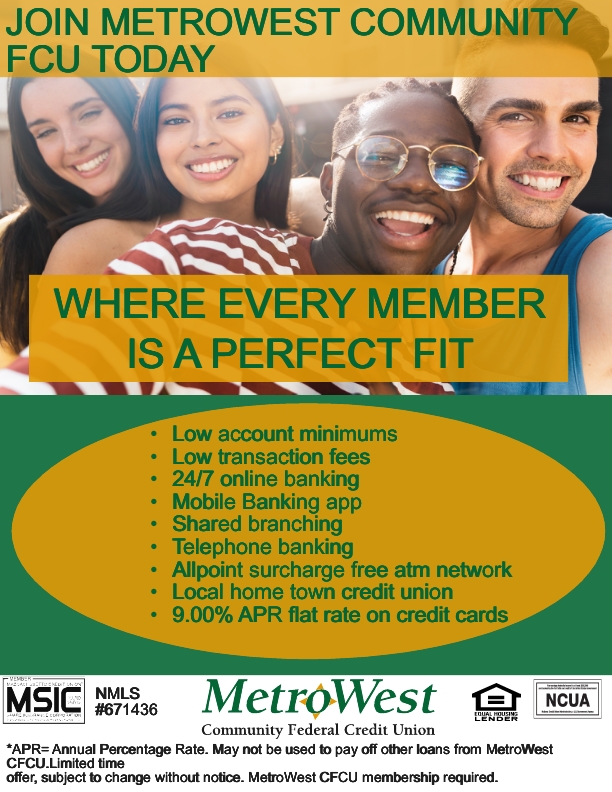 Ready to elevate your banking? Join MetroWest Community FCU! Enjoy low-rate loans &amp; a 9.00% APR credit card. You're family here!  #MetroWestCreditUnion #SwitchToBetterBanking