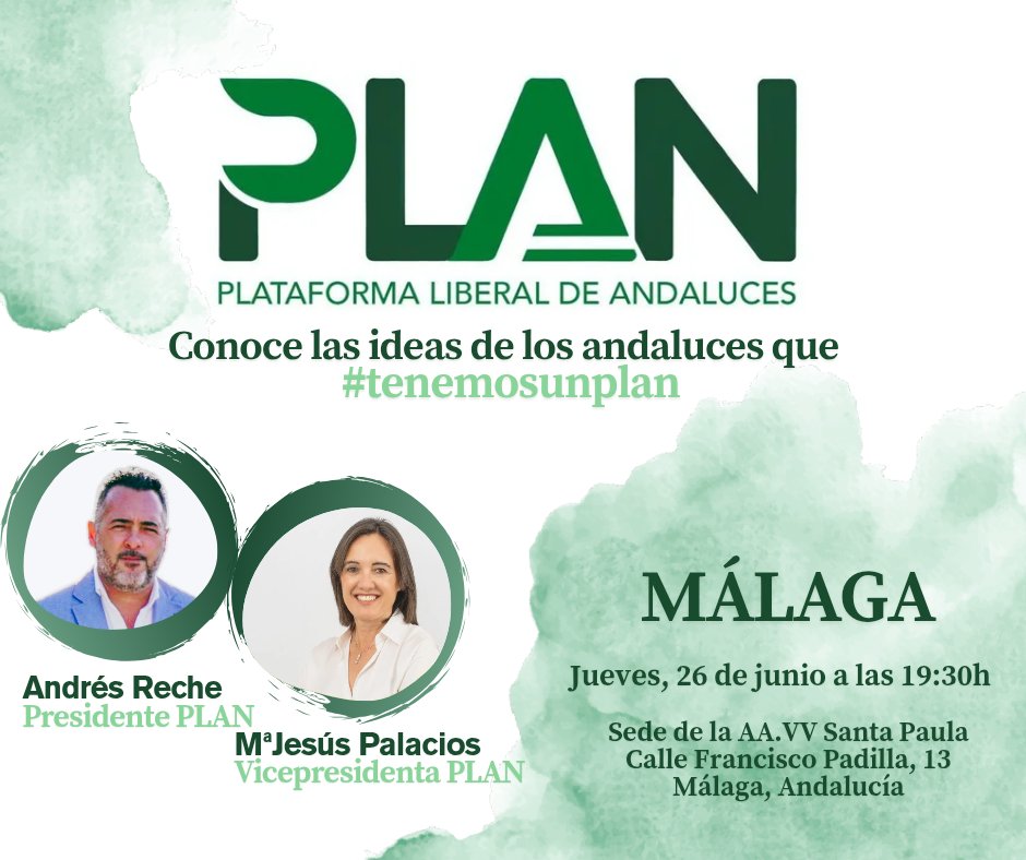 Raro es el día que un amigo, un vecino o un compañero de trabajo me manifiesta su hartazgo sobre la política, su desconfianza sobre los políticos y a continuación la frase..."Ojalá hubiese una alternativa"
Pues hay unos #andaluces que #tenemosunplan y mañana estamos por #Málaga.