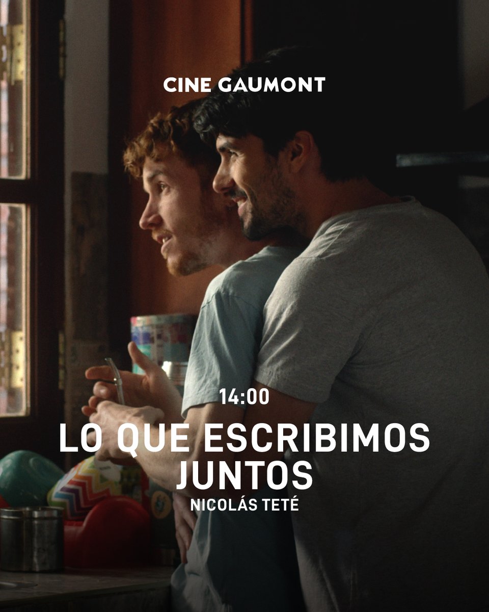 🎬 "Lo que escribimos juntos", dirigida por <a href="/nicotete/">Nicolás Teté</a>

📽️ Del jueves 26 de junio al miércoles 2 de julio: 14:00
🕐 93 min (SAM 13)

👉 Entradas anticipadas en la boletería del cine, Av. Rivadavia 1635.

¡Nos vemos en el #cine! 🎬🍿
