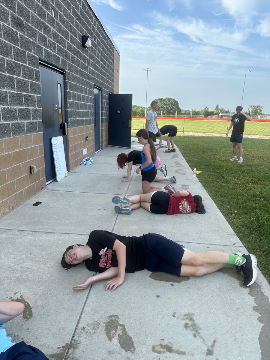 In the midst of post run work after a recovery run!