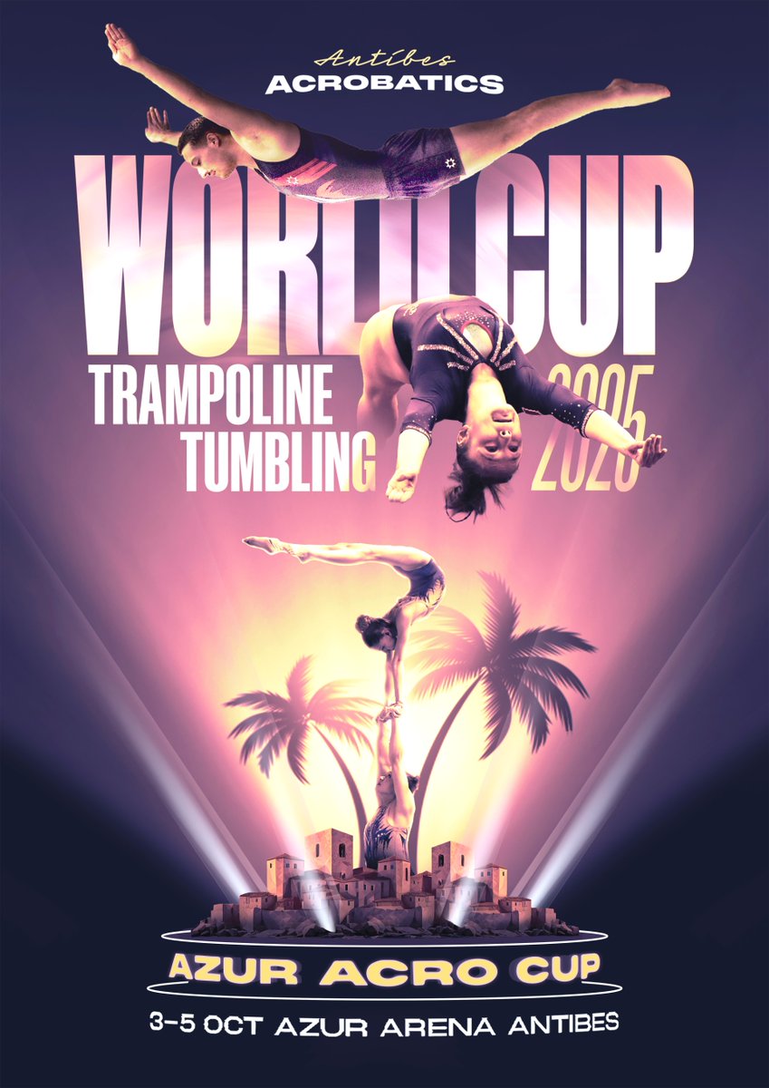[TR/TU/GAC – ANTIBES ACROBATICS 2025] 📍 Antibes

📅 Du 3 au 5 octobre 2025
📍 Azur Arena, Antibes

Ne ratez pas ce rendez-vous acrobatique UNIQUE : Antibes devient la capitale mondiale de l’acrobatie, accueillant une étape de Coupe du monde de Trampoline &amp; Tumbling (première