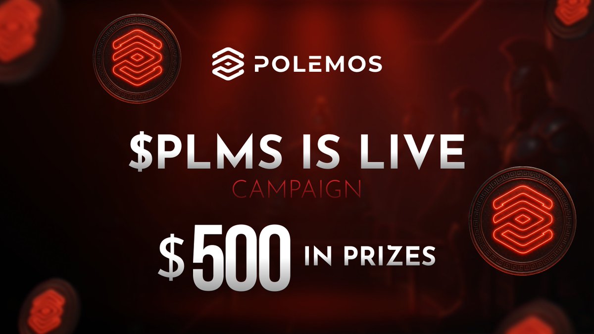Polemos_io's tweet photo. Cement yourself as a Pioneer of Web3 gaming by helping us celebrate the launch of $PLMS 🚀

👉 https://t.co/T4VseYjYrJ

We've got $500 in $PLMS as a reward, see if you can grab a slice! https://t.co/hIWwW96s70