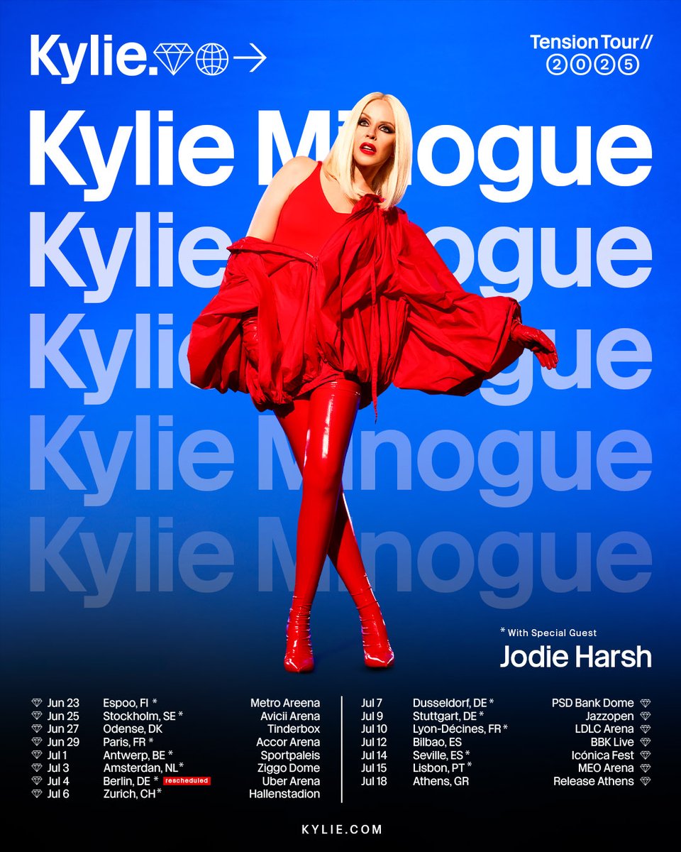 Had such a great time opening for Kylie Minogue around the UK... SURPRISE - I'm back for Europe! I'm so, so happy to be here with Kylie and turning these arenas into dance floors before the epic Tension show!