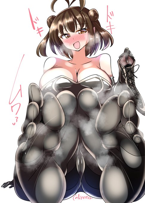 「も～…那珂ちゃんの足裏はみんなのモノなんだから…そんなに嗅いじゃダメなんだよ…?///」 ムレムレ黒タイツ那珂さん(ˇωˇ) 連続1936日目 #艦これ版真剣お絵描き60分一本勝負_20250625 #艦これ版深夜の真剣お絵描き60分一本勝負 #10000日チャレンジ #めび環んどろ #那珂