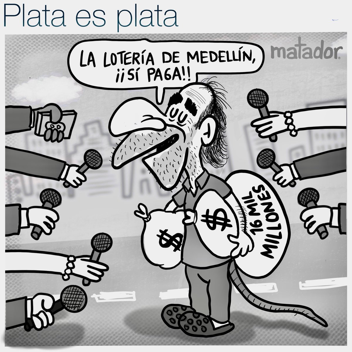 Querido <a href="/Matador000/">matador 🇪🇭</a> : cuando una caricatura produce tanta ampolla, merece repetirse. Señores, es eso, una CARICATURA y de las buenas, desde su título: Plata es plata!!