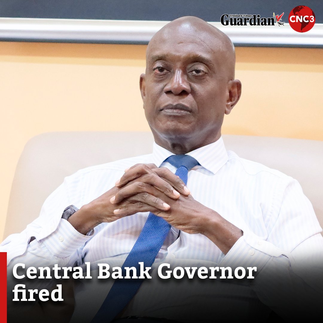 Central Bank Governor Dr Alvin Hilaire has been fired.

This is confirmed by a senior official within the Ministry of Finance.

Read more:
cnc3.co.tt/central-bank-g…