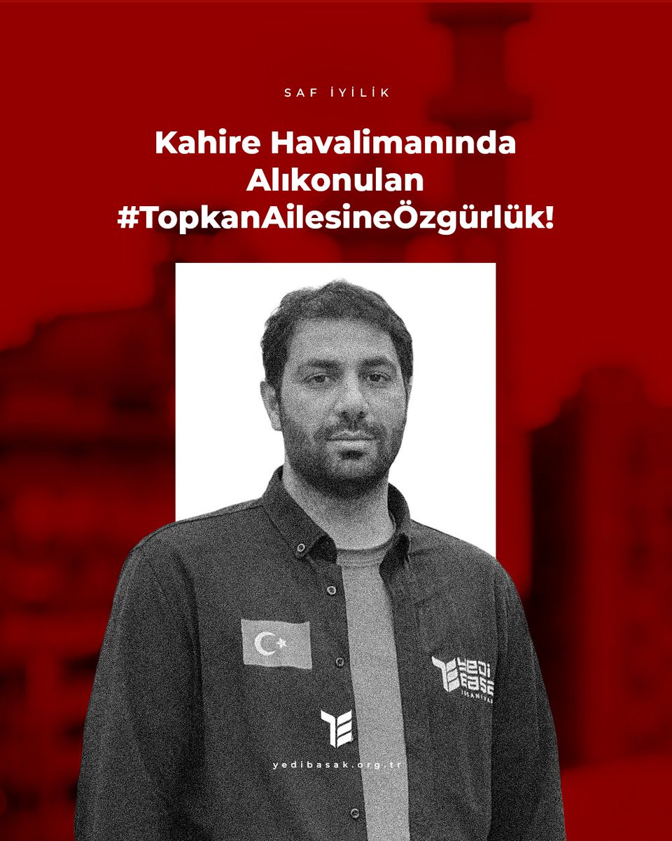 📢 Vicdanlara Çağrı!

Mısırdaki Gazzeli hastalara insani yardım ulaştırmak üzere yola çıkan Yedi Başak Derneği Bölge Temsilcimiz Ali Rıza Topkan, eşi ve çocuklarıyla  birlikte Kahire Havalimanı'nda gözaltına alındı. Tam 3 gündür aileden hiçbir haber alınamıyor. 

Diplomatik