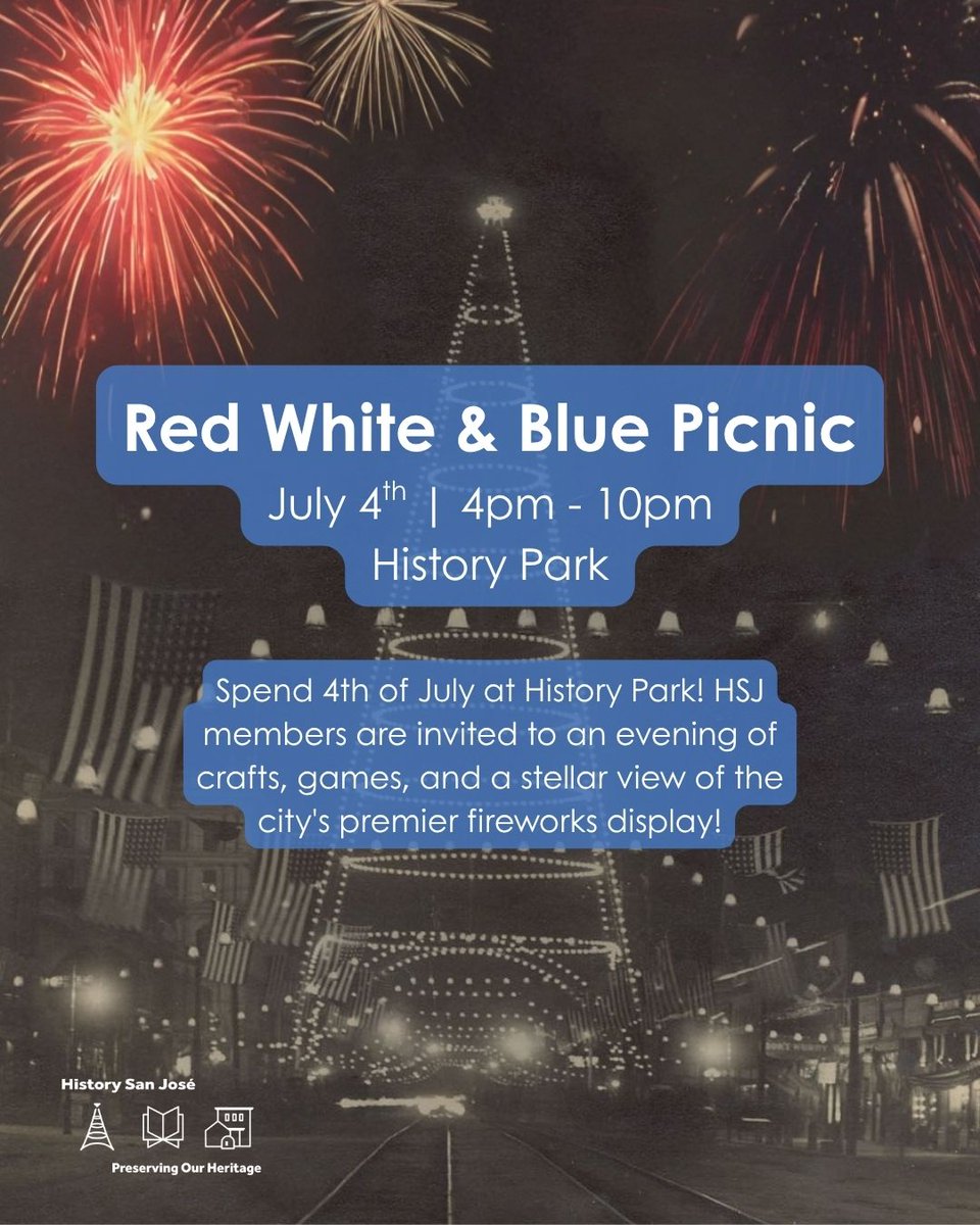 Looking for a place to watch fireworks on the 4th of July? HSJ has you covered! 🎆
Become a member here bit.ly/4krBuEp for access to our Red, White, and Blue member's picnic! Already a member? Reserve your tickets here bit.ly/3IduX2l 🎇