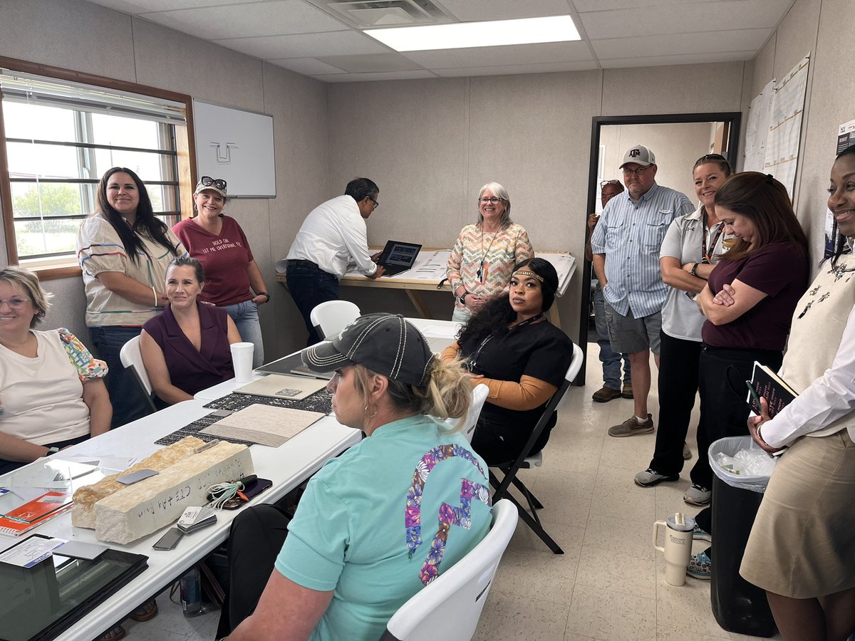 AReedSmith's tweet image. 🎨 Productive color selection meeting today with our @gonzales_isd teacher team for the new Tom Lester Jr. CTE Center! 🐓💇‍♀️ Exciting to see the community’s vision for student spaces coming to life. #CTE #GrowingGreatness #GonzalesTX #ComeAndBuildIt