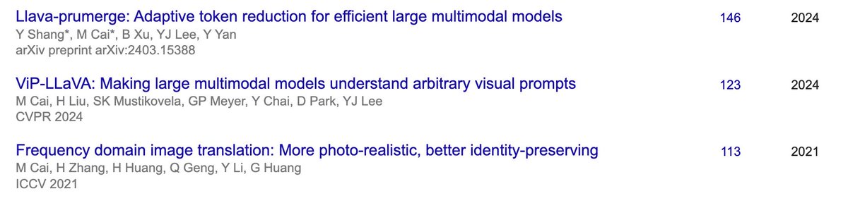 Mu Cai (@mucai7) on Twitter photo LLaVA-Prumerge, the first work of Visual Token Reduction for MLLM, finally got accepted after being cited 146 times since last year.
Congrats to the team! <a href="/yuzhang_shang/">Yuzhang Shang</a> <a href="/yong_jae_lee/">Yong Jae Lee</a>
See how to do MLLM inference much cheaper while holding performance. llava-prumerge.github.io LLaVA-Prumerge, the first work of Visual Token Reduction for MLLM, finally got accepted after being cited 146 times since last year.
Congrats to the team! <a href="/yuzhang_shang/">Yuzhang Shang</a> <a href="/yong_jae_lee/">Yong Jae Lee</a>
See how to do MLLM inference much cheaper while holding performance. llava-prumerge.github.io