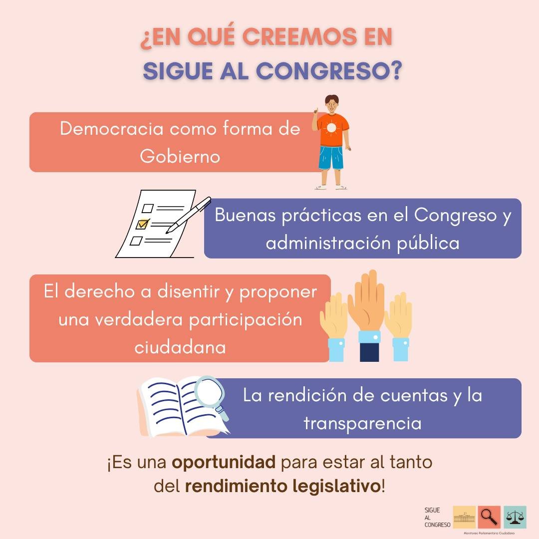 ¿En qué creemos en #SigueAlCongreso? En nuestra democracia, en que nuestras autoridades rindan cuentas y que la ciudadanía sea participativa. ¡Tú voz cuenta y tu participación transforma! 📷
siguealcongreso.org
