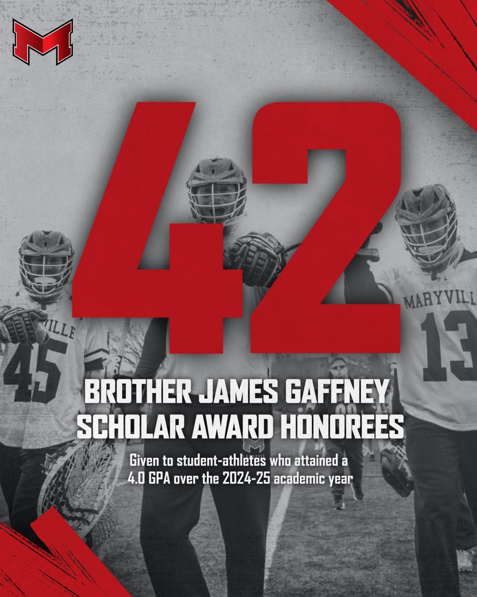 PERFECTION! 👌

42 Saints successfully finished 2024-25 with a PERFECT 4.0 GPA, earning the Brother James Gaffney Scholar Award!

#BigRedM

🔗 maryvillesaints.com/news/2025/6/25…