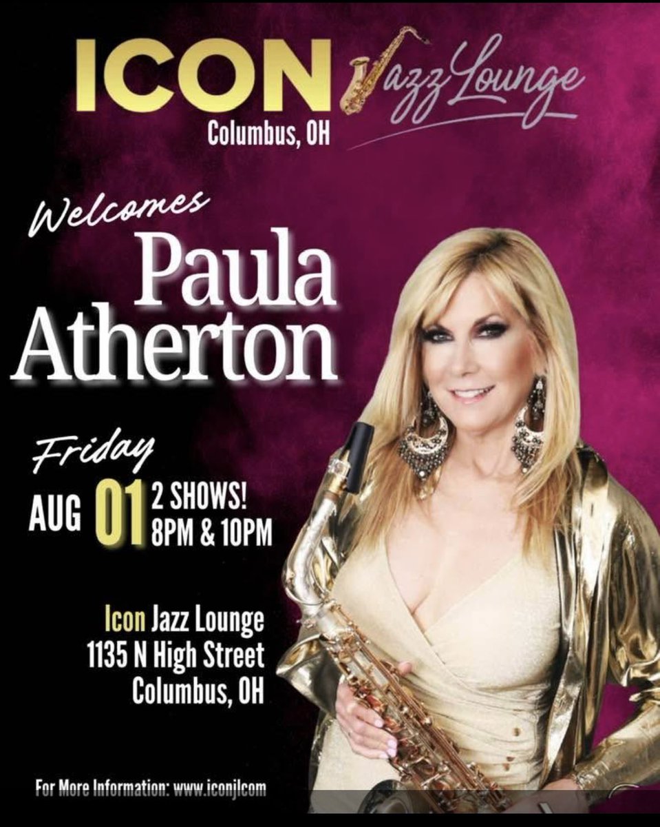 Columbus OH! I’m coming to play the Icon Lounge Friday August 1st! Can’t wait to see you!
Please grab your tix here!

Early show:
tickets.iconjl.com/e/iconjazzloun…

Late show:
tickets.iconjl.com/e/iconjazzloun…