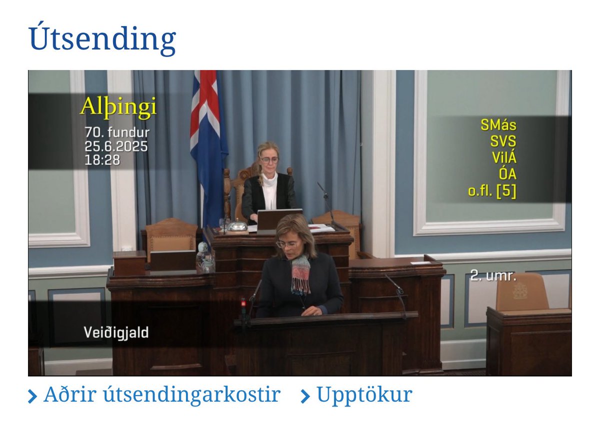Hvað er verið að fikta með sjónarhornið á Alþingisrásinni?!