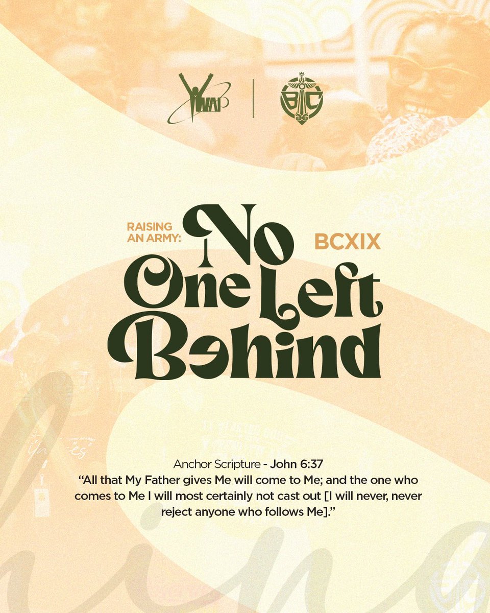 Hello Fam!

It's Boothcamp Season!!!
Boothcamp XIX is coming this August and we're glad to reveal this year's theme.

Drumroll🥁🥁

Raising an Army: No one Left Behind!!

We're set and you should be too. Start making plans to be live at Boothcamp.
Let's gooo🚀🚀
#BCXIX
#YWAPBCXIX
