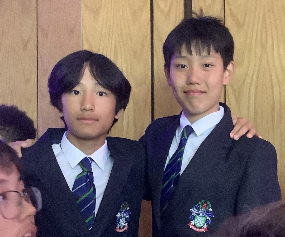 Jaime is ready for the next course!
We also have two year seven boys helping out as the waiting staff for the evening. Thank you to Roy and Gyumin. Don’t drop the Chicken course!